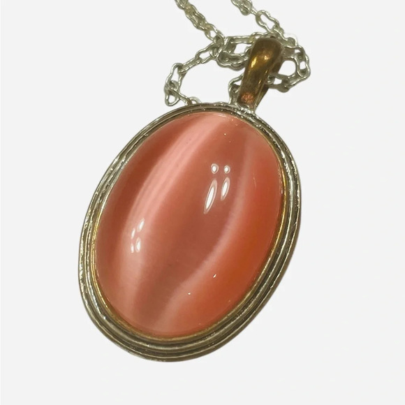 Pink Silver Gemstone Charm Chakra Necklace Amulet Charm - Picture 1 of 5